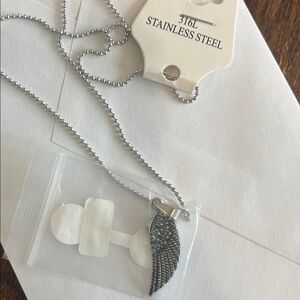 Stainless Steel Wing Pendant Necklace